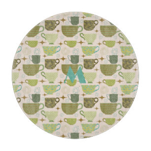 Modernes Teacup Monogramm aus dem Mittelalter Schneidebrett
