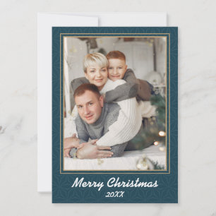 Modernes Teal Frohe Weihnachten Foto Weihnachten