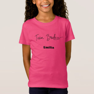 Modernes Team Braut Pink Bridesmaid Brautparty T-Shirt