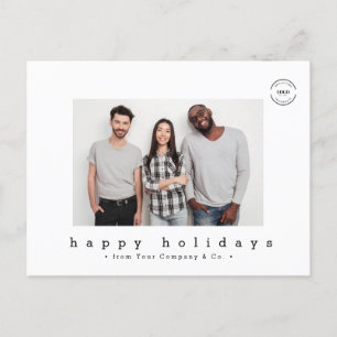 Modernes Team Minimalistisch Type Foto Happy Holid Ankündigungspostkarte