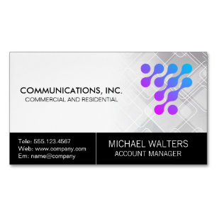 Modernes Tech-Logo   Kommunikations-Start Up Magnetische Visitenkarte