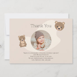Modernes Teddy Bear Baby Foto Vielen Dank Dankeskarte
