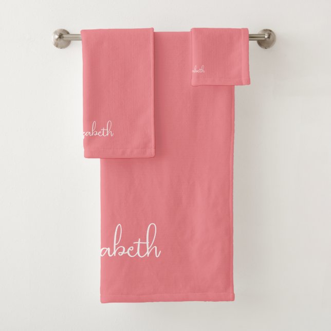 Modernes Template Elegant Charisma Feminine Namen Badhandtuch Set (Insitu)