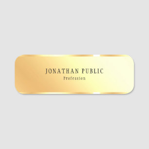 Modernes Template Glamour Gold Look Rectangle Namensschild