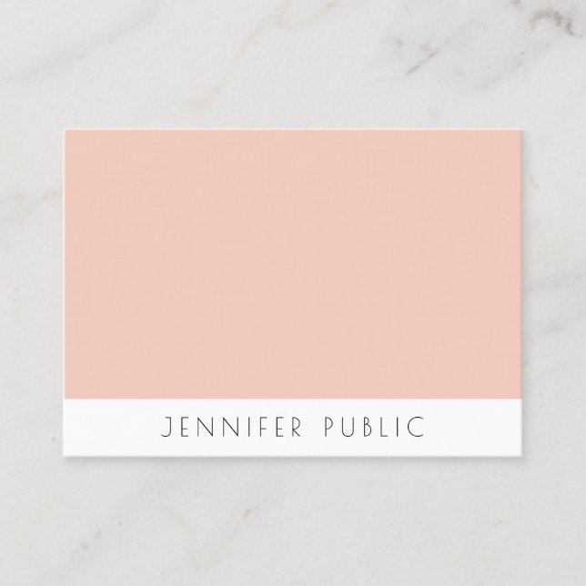 Modernes Template Rosa Weiß schlicht Elegant Visitenkarte (Vorderseite)