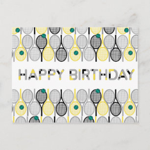 Modernes Tennis Geburtstagskarte Postkarte