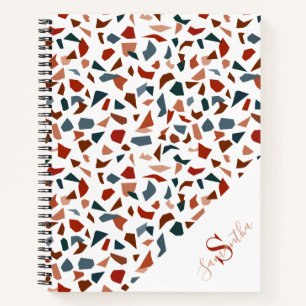 Modernes Terrazzo Muster Monogram Notizbuch