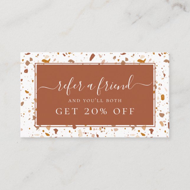 Modernes Terrazzo-Muster Visitenkarte (Vorderseite)