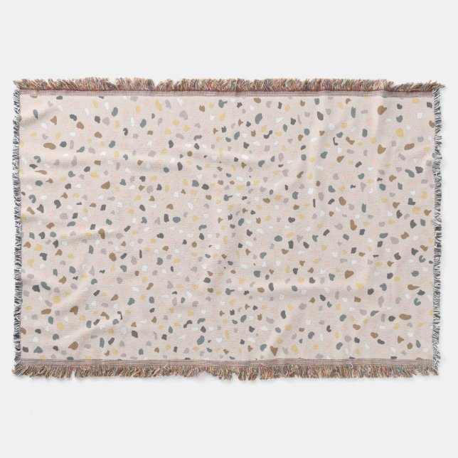 Modernes Terrazzo Muster weich neutral Decke (Vorderseite)