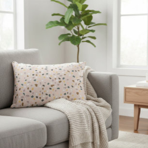 Modernes Terrazzo Muster weich neutral Dekokissen