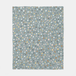 Modernes Terrazzo Muster weich neutral Fleecedecke