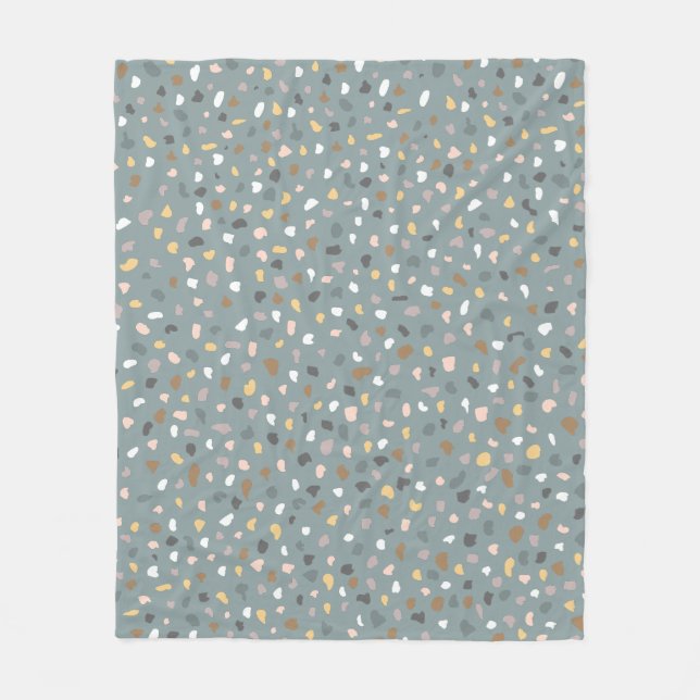 Modernes Terrazzo Muster weich neutral Fleecedecke (Vorderseite)