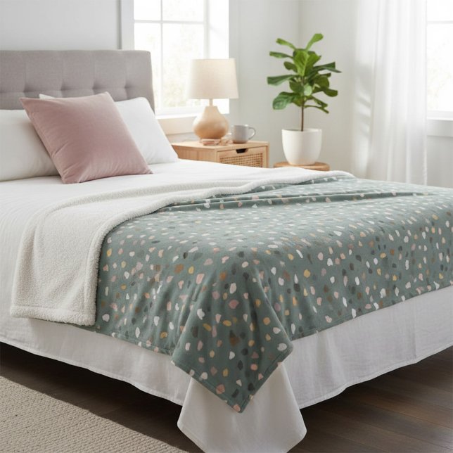 Modernes Terrazzo Muster weich neutral Sherpadecke (Von Creator hochgeladen)