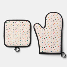 Modernes Terrazzo Print Oven Mitt & Pot Holder Set