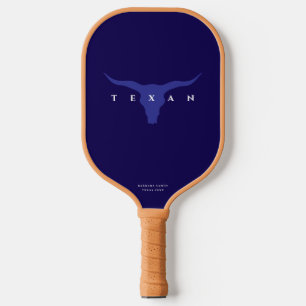 Modernes Texas Dark Navy Blue Longhorn Pickleball Schläger