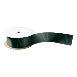 Modernes Tiefwald-Grün-Minimalistisch-Monogramm 1, Satinband
