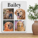 Modernes Tier-4-Bildmaterial personalisieren Hund  Künstlicher Leinwanddruck<br><div class="desc">Feiern Sie Ihren besten Freund mit einem benutzerdefinierten Foto Collage Leinwand gedruckt. Egal ob Sie einen neuen Welpen haben, oder um sich jedes Jahr die besonderen Momente zu merken, jedes Tier verdient eine personalisierte Foto Leinwand ! Unsere Hund-Foto-Leinwand hat 9 Fotos, fett monogramm Namen zu personalisieren .Siehe 'Personalize this template',...</div>