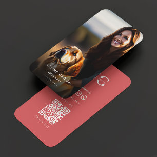 Modernes Tierfutter Grooming Hund Groomer Foto Cor Telefonnummerkarte