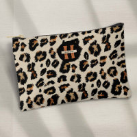 Modernes Tiermuster, Leopardenhaut, Monogramm