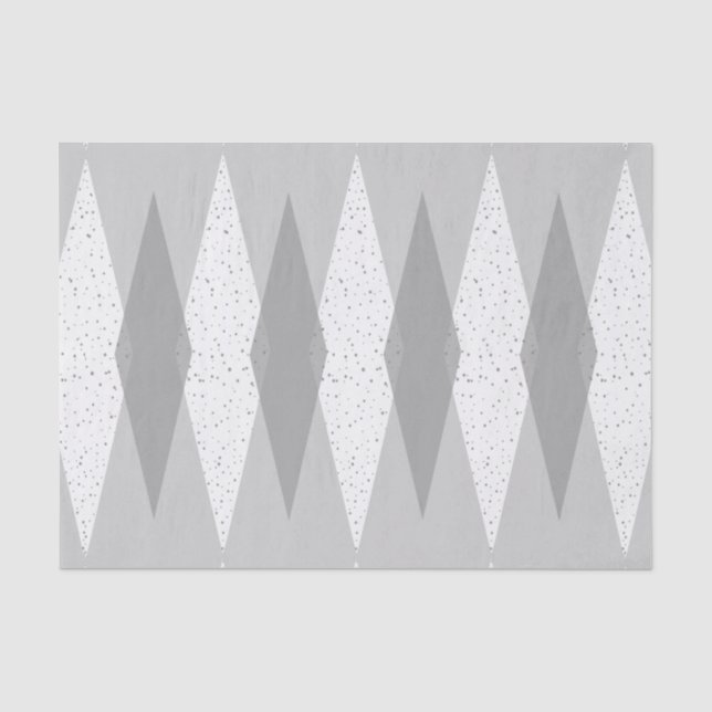 Modernes Tissue Paper zur grauen Raute des Mittela Seidenpapier (Vorderseite)
