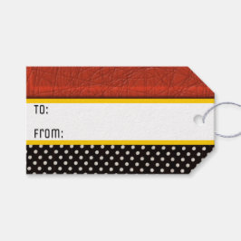 Modernes To-From in Rot, Weiß, Schwarz und Gold Geschenkanhänger