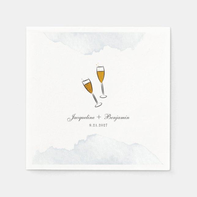 Modernes Toast Script-Hochzeitspapier Serviette (Vorderseite)