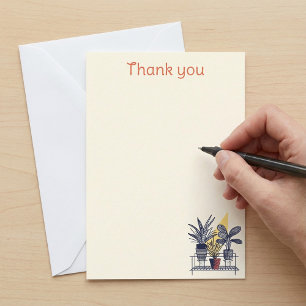 Modernes Topfhaus Pflanze Botanisches Dankeschön Dankeskarte