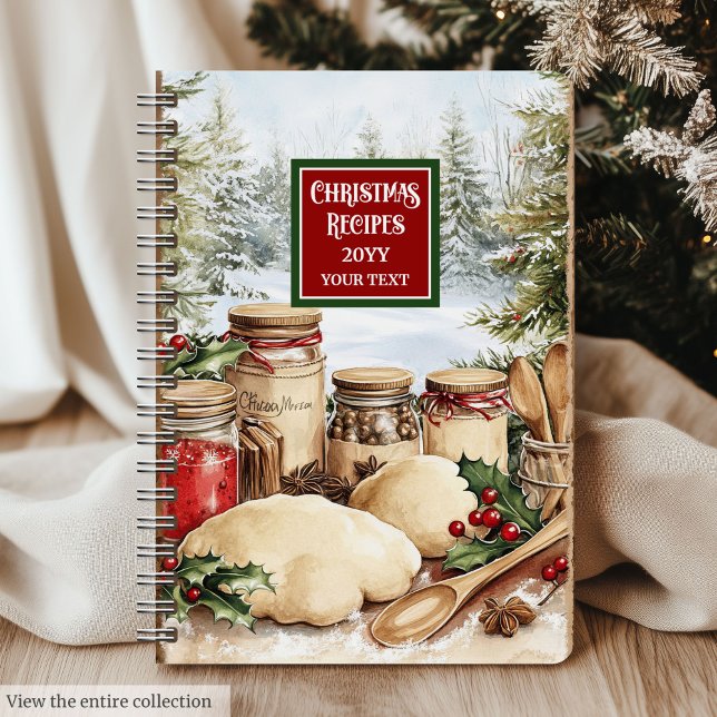 Modernes traditionelles Weihnachtsrezept Buchen Si Notizbuch (Modern Traditional Christmas Recipe Book Your Name)