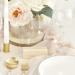 Modernes, transparentes Minimalistisches Bar Menu Fensteraufkleber