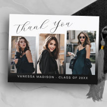 Modernes Trendblau & Weiß 3 Foto Dankeschön