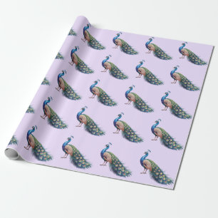 Modernes trendfarbenes Pfauenmuster Geschenkpapier