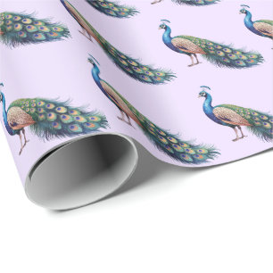 Modernes trendfarbenes Pfauenmuster Geschenkpapier