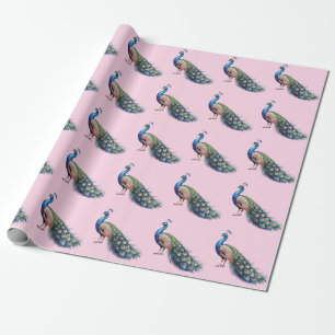 Modernes trendfarbenes Pfauenmuster Geschenkpapier