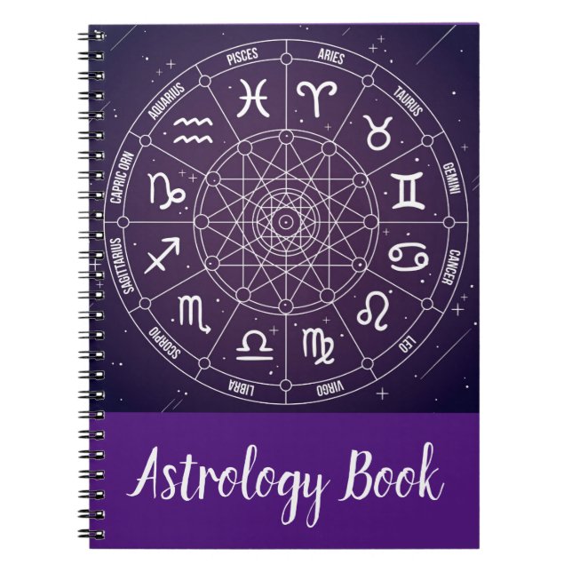 Modernes, trendiges Astrologie-Rad Zodiac Notizblock (Vorderseite)