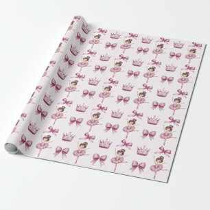 Modernes trendiges Ballet Ballerina Pink Muster Geschenkpapier