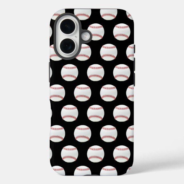 Modernes, trendiges Baseball-Muster ohne Naht iPhone 16 Hülle (Rückseite)