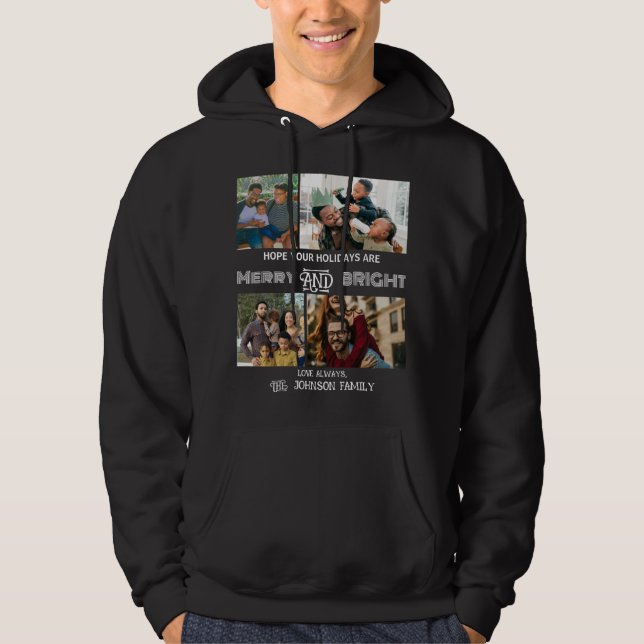 Modernes trendiges Foto aus Merry und Helle Family Hoodie (Vorderseite)