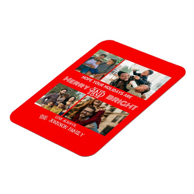 Modernes trendiges Foto aus Merry und Helle Family Magnet (Linke Seite)