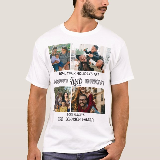 Modernes trendiges Foto aus Merry und Helle Family T-Shirt (Vorderseite)