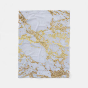 Modernes, trendiges Gold-Glitzer-Marmor Fleecedecke