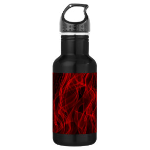 Modernes, trendiges Neon Red Curvy Line Abstraktes Trinkflasche