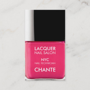 Modernes, trendiges, neonrosa Nagellack mit modern Visitenkarte