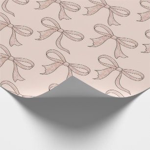 Modernes trendiges Niedliches Coquette Pink Bow Mu Geschenkpapier