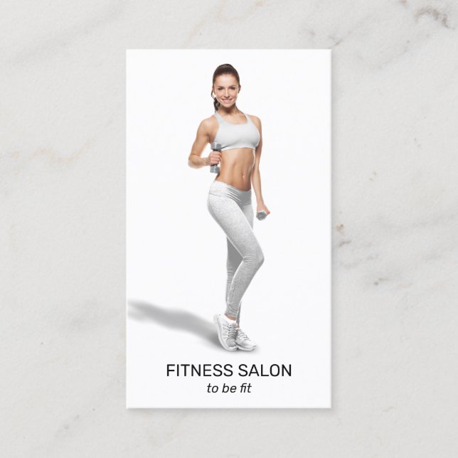 Modernes trendiges Personal Trainer Fitness Foto Visitenkarte (Vorderseite)