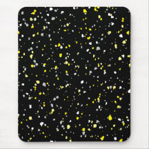 Modernes, trendiges, schwarz-gelbes Terrazzo-Muste