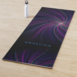 Modernes, trendiges Schwarz und Rosa Abstrakter Co Yogamatte