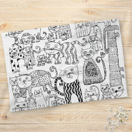 Modernes, trendiges Schwarz-Weiß-Muster Geschirrtuch