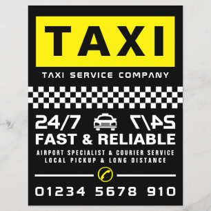 Modernes & trendiges Taxiunternehmen mit Preislist Flyer