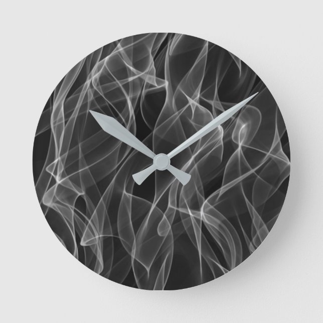 Modernes trendisches Schwarz-Weiß-Abstraktes Muste Runde Wanduhr (Vorderseite)
