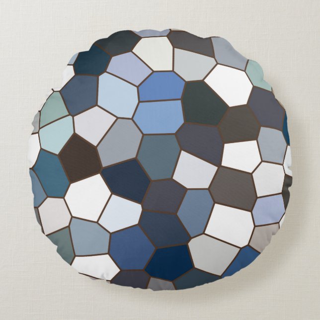 Modernes, trendy Earth Tonmuster Rundes Kissen (Vorderseite)